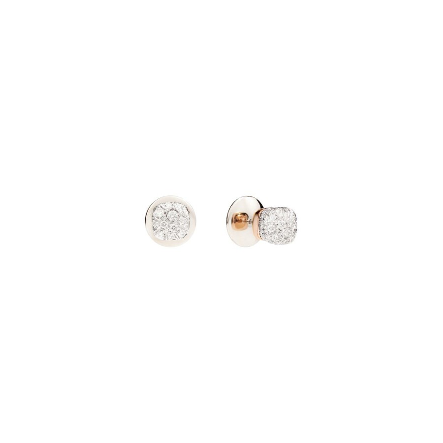 Boucles d'oreilles Pomellato Nudo en or blanc, or rose et diamants