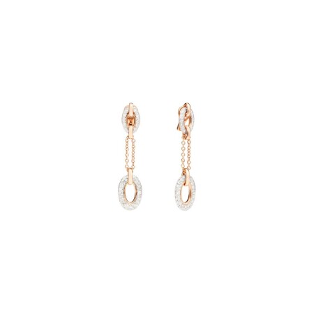 Boucles d'oreilles Pomellato Catene en or rose, argent rhodié et diamants