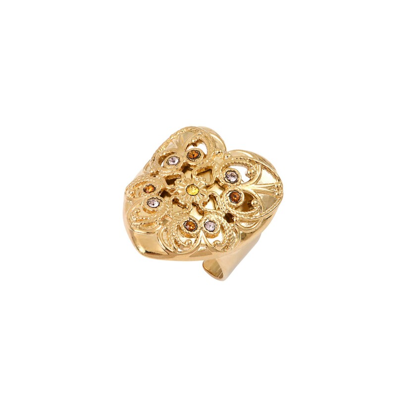 Bague Satellite ajustable en métal doré à l'or jaune 14ct