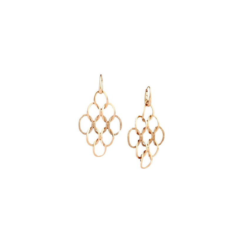 Pomellato Brera earrings, rose gold and brown diamonds