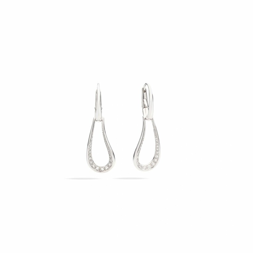 Pomellato Fantina earrings, white gold and 42 diamonds