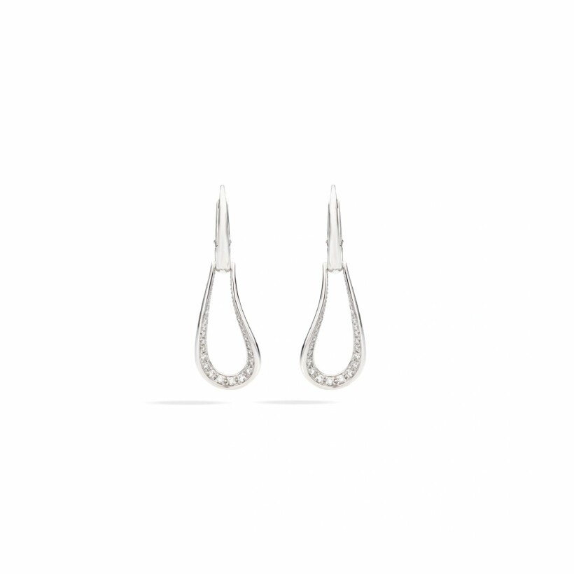 Pomellato Fantina earrings, white gold and 42 diamonds