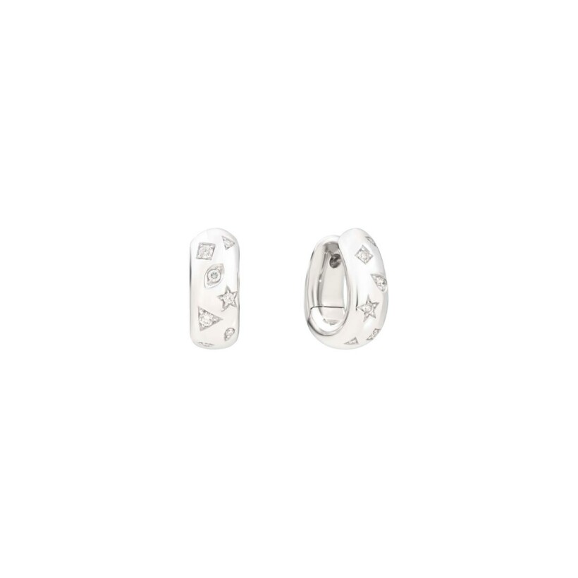 Boucles d'oreilles Pomellato Iconica en or blanc rhodié et diamants