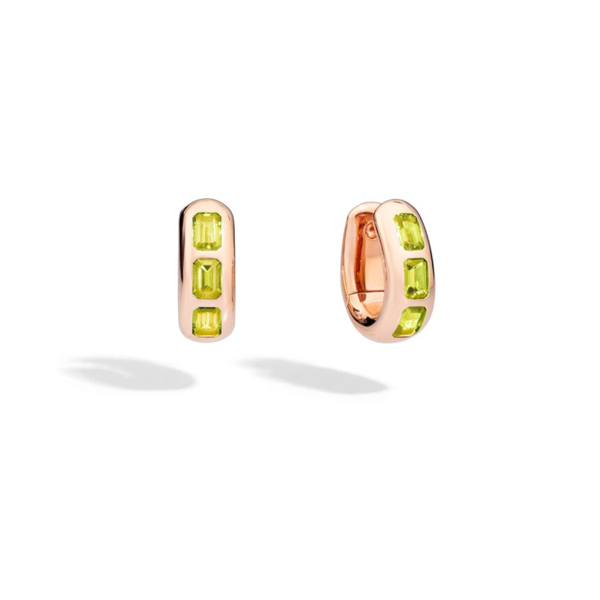 Pomellato Iconica earrings, rose gold and peridots