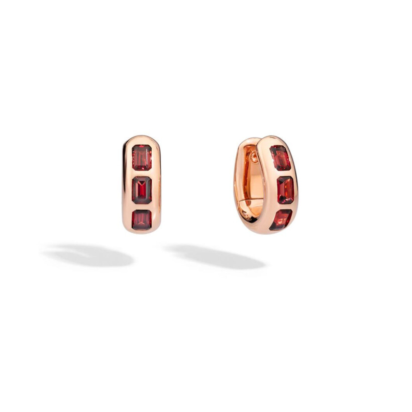 Pomellato Iconica earrings, rose gold and garnets