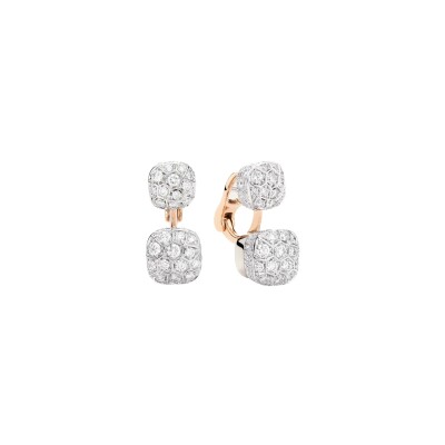 Boucles d'oreilles Pomellato Nudo en or rose, or blanc et diamants