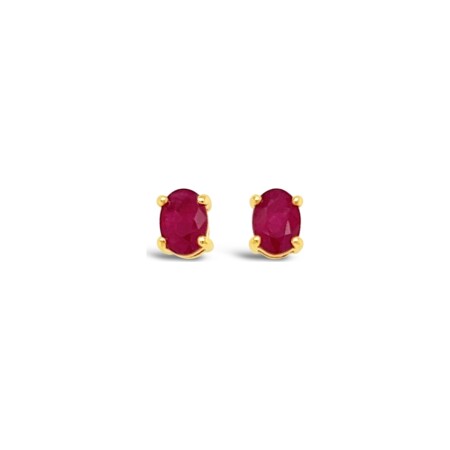 Boucles d'oreilles Gringoire Joaillerie en or jaune et rubis