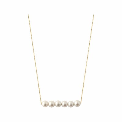 Collier Claverin Lotta love Peal Bar en or jaune et perles