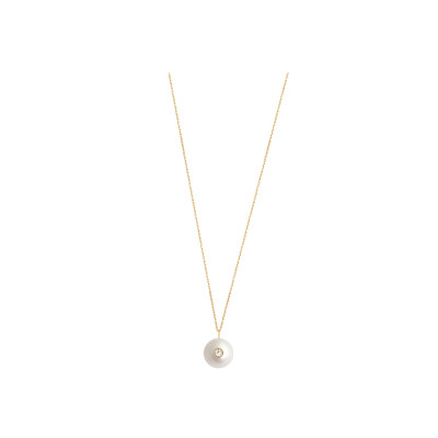 Collier Claverin Pure Diamond target en or jaune et perle blanche