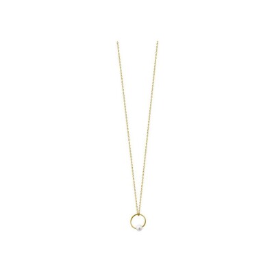 Collier Claverin Pure en or jaune et perle blanche, 42cm