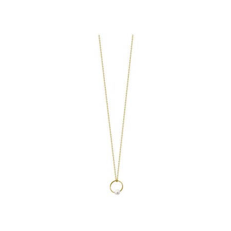 Collier Claverin Pure en or jaune et perle blanche, 42cm