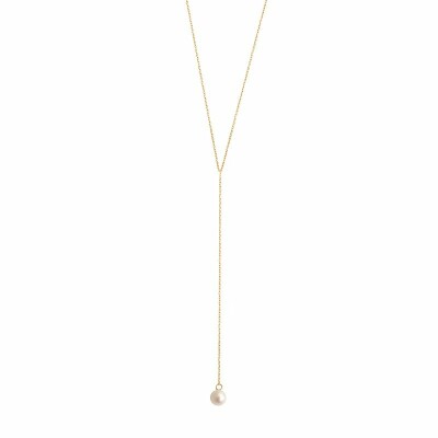 Collier Claverin Simply Mini Lasso en or jaune et perle blanche