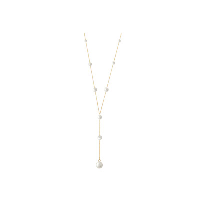 Collier Claverin Lotta love Pearl drop en or jaune et perles blanches