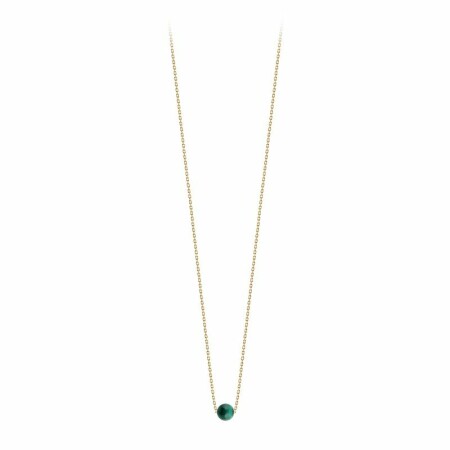 Collier Claverin Hope One en or jaune et perle de malachite