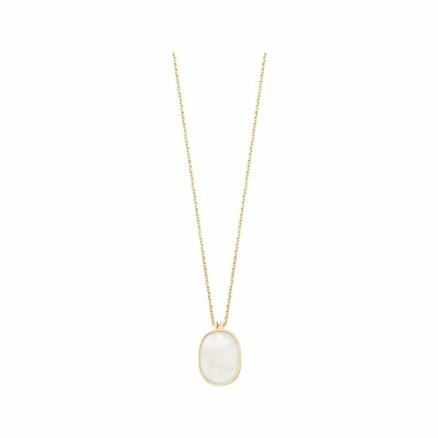 Collier Claverin Organic en or jaune et nacre blanche