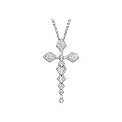 Collier Akillis Python en or blanc et diamants