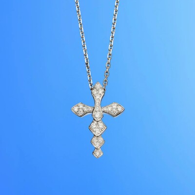 Collier Akillis Python en or blanc et diamants