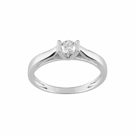 Solitaire en or blanc et diamant de 0.18ct