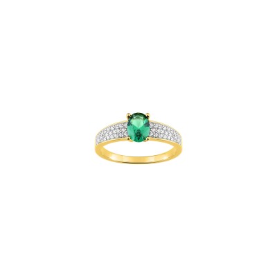 Bague en plaqué or et oxyde de zirconium