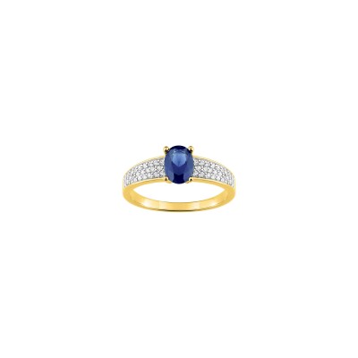 Bague en plaqué or et oxyde de zirconium