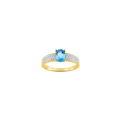 Bague en plaqué or et oxyde de zirconium