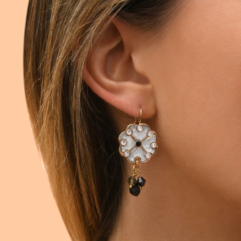 Boucles d'oreilles pendantes Satellite en métal doré à l'or jaune 14ct