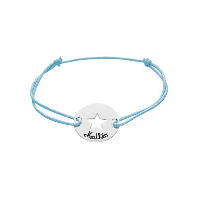 Bracelet corde à graver en argent rhodié