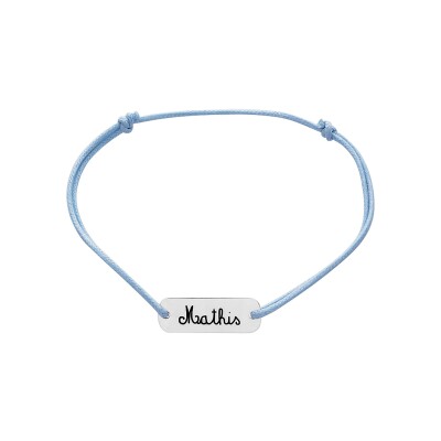 Bracelet corde à graver en argent rhodié