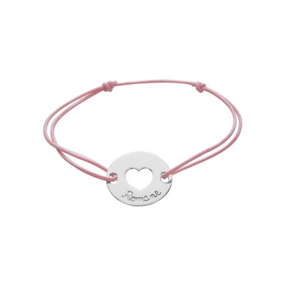 Bracelet corde à graver en argent rhodié