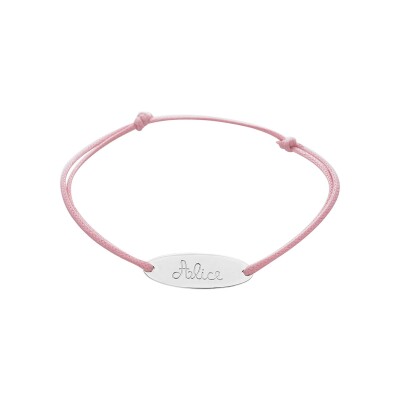 Bracelet corde à graver en argent rhodié