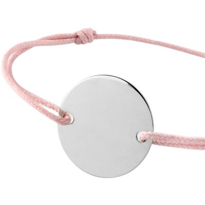 Bracelet corde à graver en argent rhodié