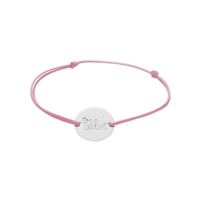 Bracelet corde à graver en argent rhodié