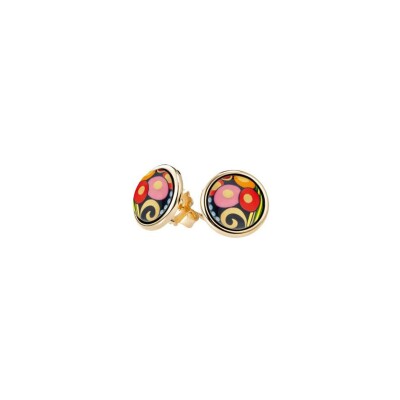 Boucles d'oreilles Cabochon FREYWILLE Folkloric Masterpiece en email et plaqué or