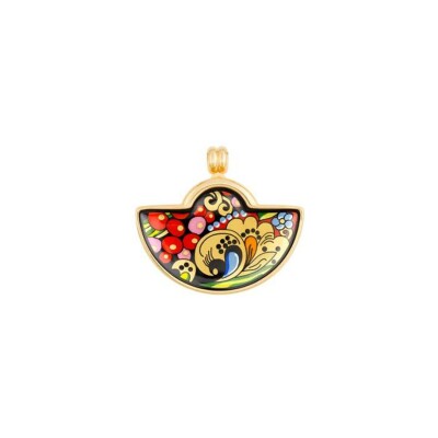 Pendentif Petite Demi Lune FREYWILLE Folkloric Masterpiece en email et plaqué or