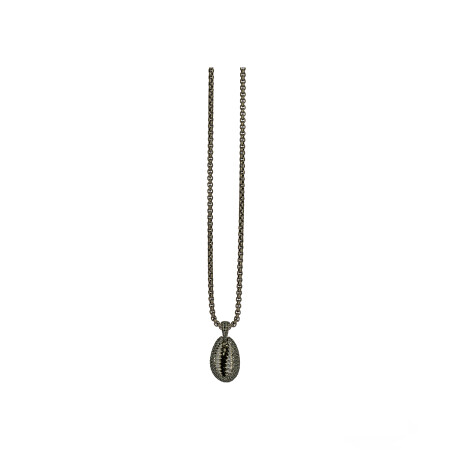 Collier AC by AC Cauris en argent, titane et diamants noirs