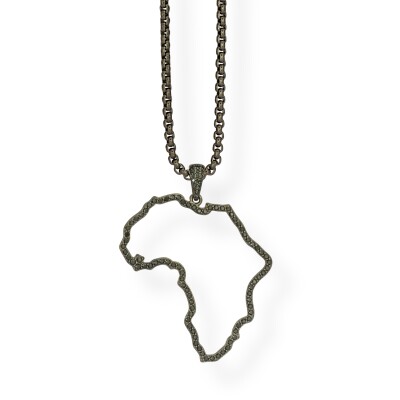 Collier Origine en argent, titane serti de diamants noirs