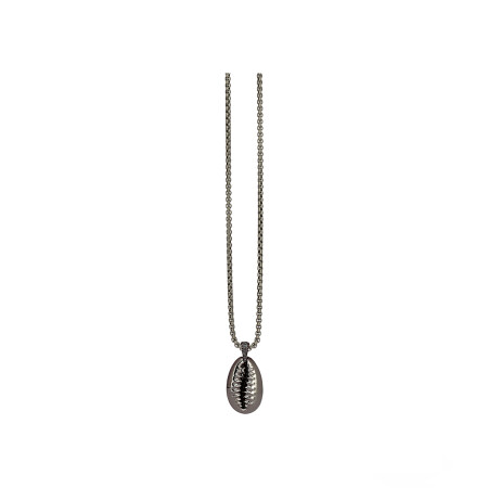 Collier AC by AC Cauris en argent, titane et diamants noirs