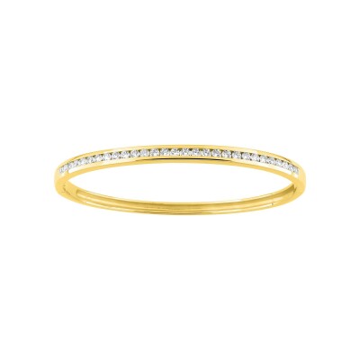 Bracelet Jonc en plaqué or et oxyde de zirconium