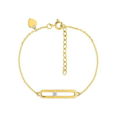 Bracelet en plaqué or et oxyde de zirconium
