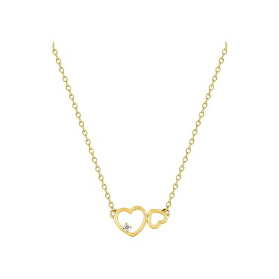 Collier en plaqué or et oxyde de zirconium