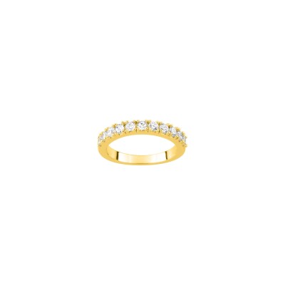 Bague en plaqué or et oxyde de zirconium