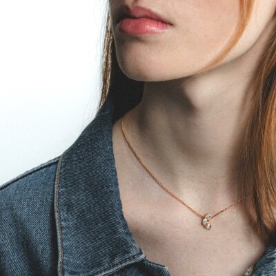 Collier Repossi Serti sur Vide en or rose et diamants
