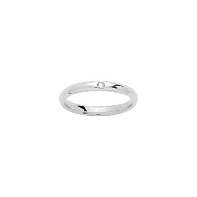 Alliance en or blanc et diamant