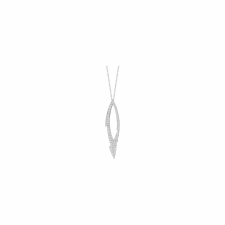 Akillis Tattoo pendant with chain, white gold, diamond pave