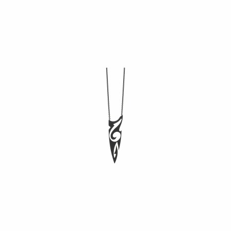 Akillis Tattoo pendant with chain, titanium and black DLC