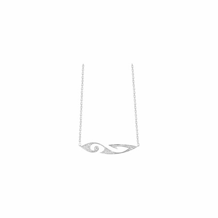 Akillis Tattoo pendant with chain, white gold, diamond pave