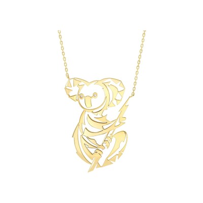 Collier Akillis Animal Tattoo Koala en or jaune et diamants