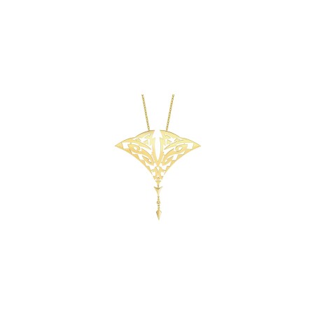 Pendentif Akillis Raie Tattoo en or jaune et diamant