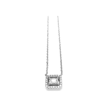 Pendentif Isabelle Barrier Entourage en or blanc et diamants