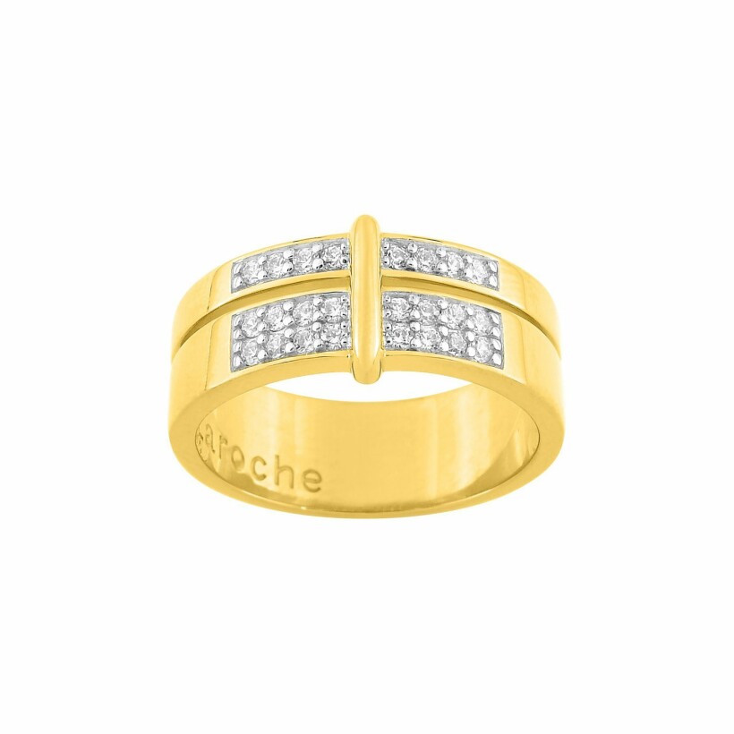 Bague Guy Laroche en plaqué or jaune et oxydes de zirconium